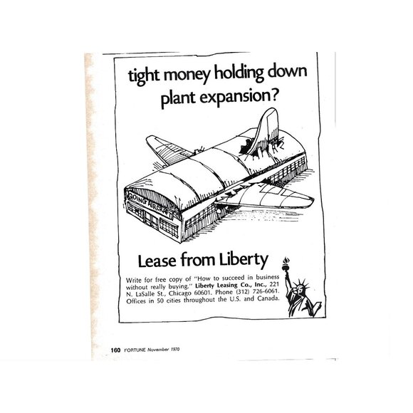 Vintage 1970 Fortune Magazine Print Ad For Liberty Leasing Co - Picture 2 of 2